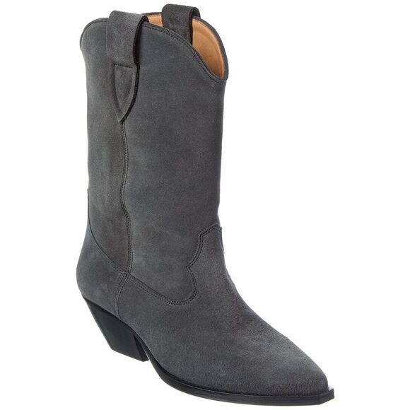 Isabel Marant Shoes - Isabel Marant Duerto Suede Cowboy Boot, Grey